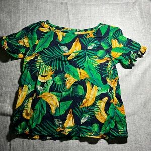 Tropical Leaf Print Kids Shirt